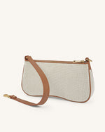 Eva Shoulder Bag - Beige Canvas