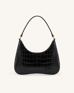 Ruby Shoulder Bag- Black Croc