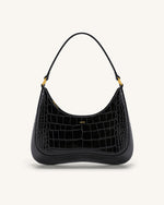 Ruby Shoulder Bag- Black Croc