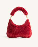 Ruby Faux Fur Fabric Shoulder Bag - Magenta