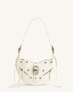 Tessa Crushed Shoulder Bag - White