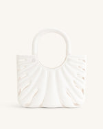 Faye Leaf Beach Bag - White