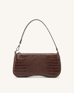 Eva Shoulder Bag - Brown Croc