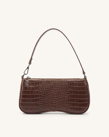 Eva Shoulder Bag - Brown Croc