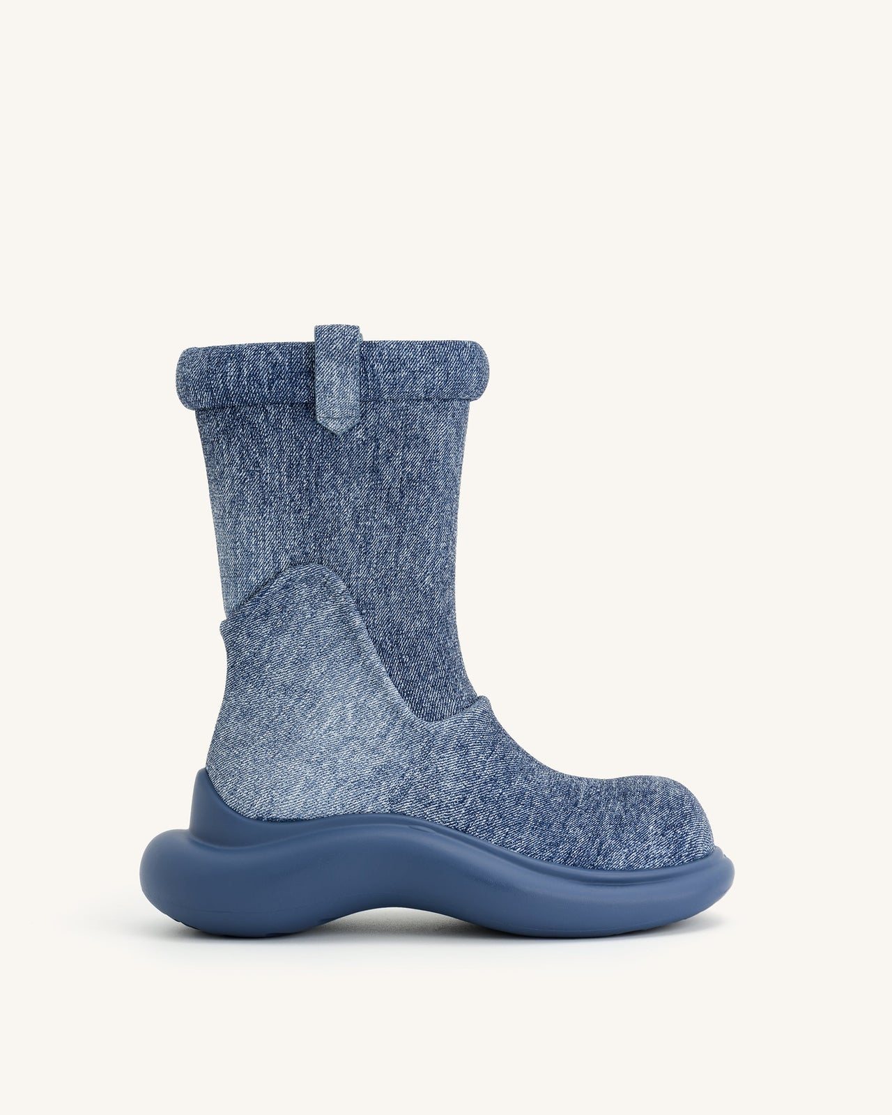 Zoie Denim Embossed Rain Boot - Blue