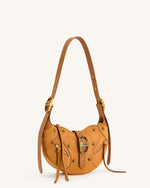 Tessa Suede Shoulder Bag - Camel