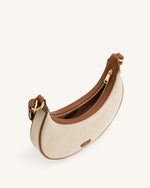 Carly Canvas Saddle Bag - Beige