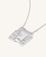 Cosmos Combination Necklace - 18ct White Gold Plated & White Zircon