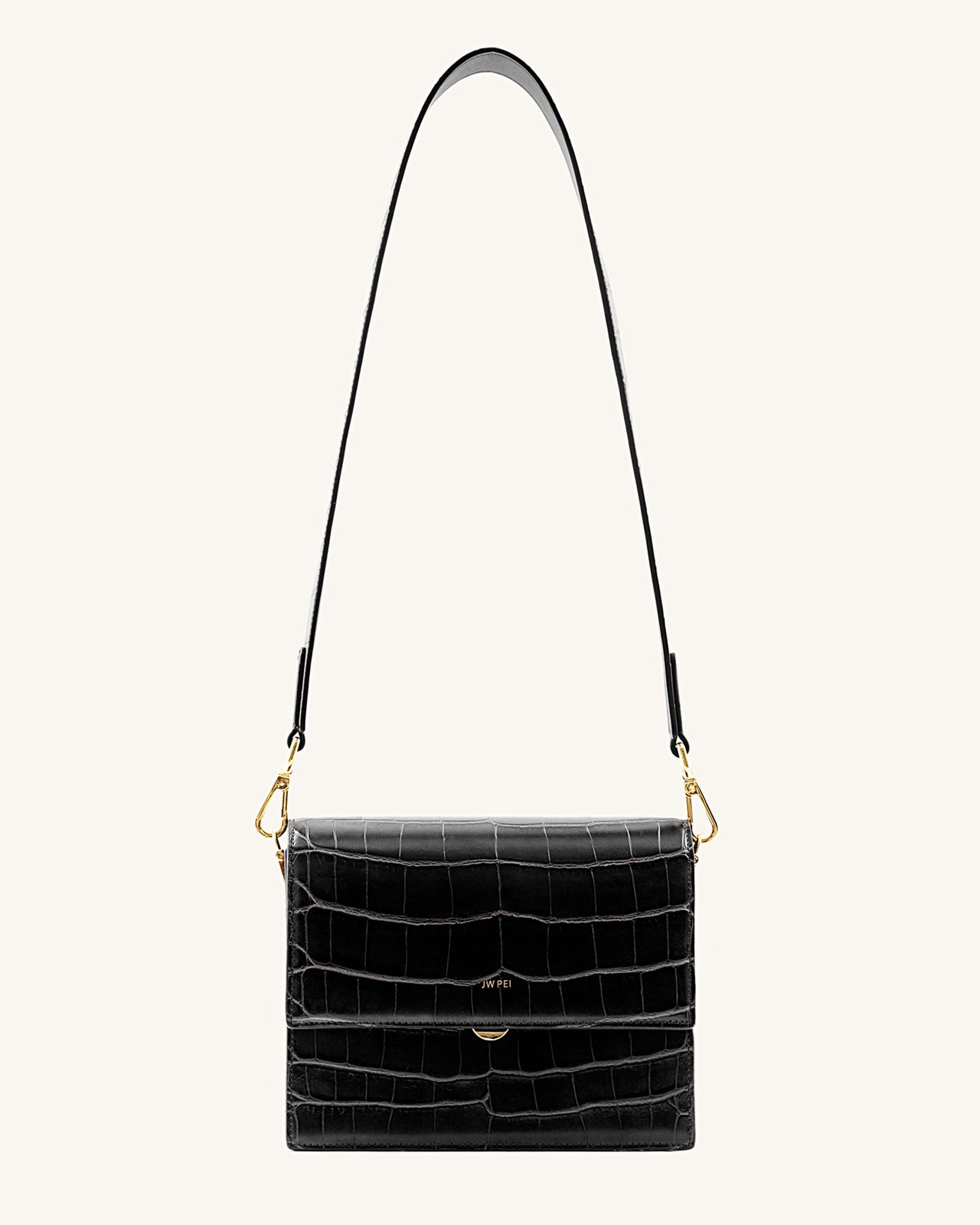 Mini Flap Bag - Black Croc