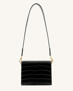 Mini Flap Bag - Black Croc