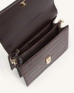 Mini Flap Bag - Brown Croc